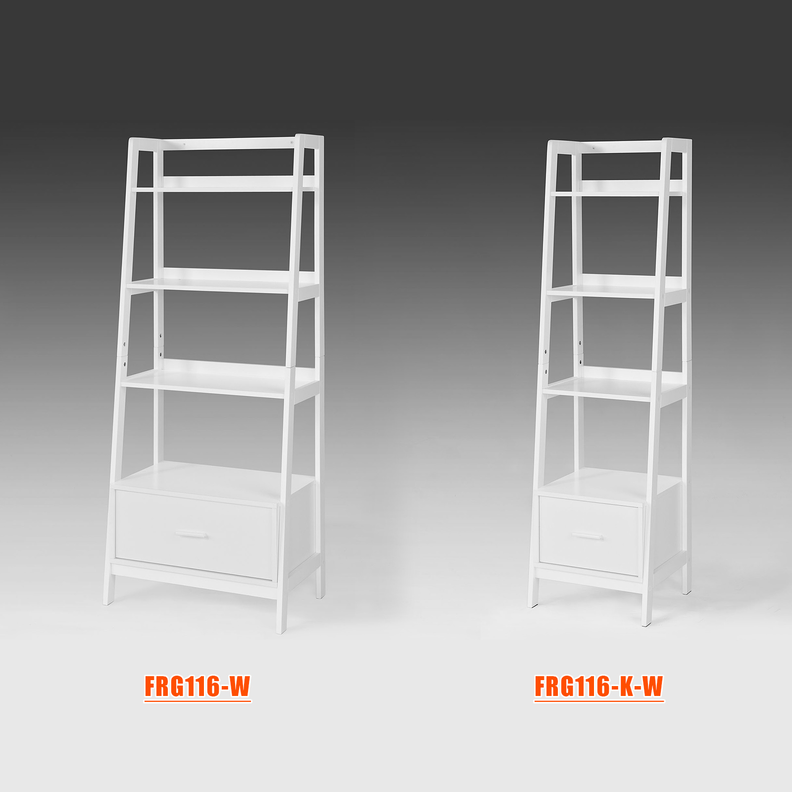 SoBuy® Leiterregal,Bücherregal,Standregal,mit Ablagen und Schublade